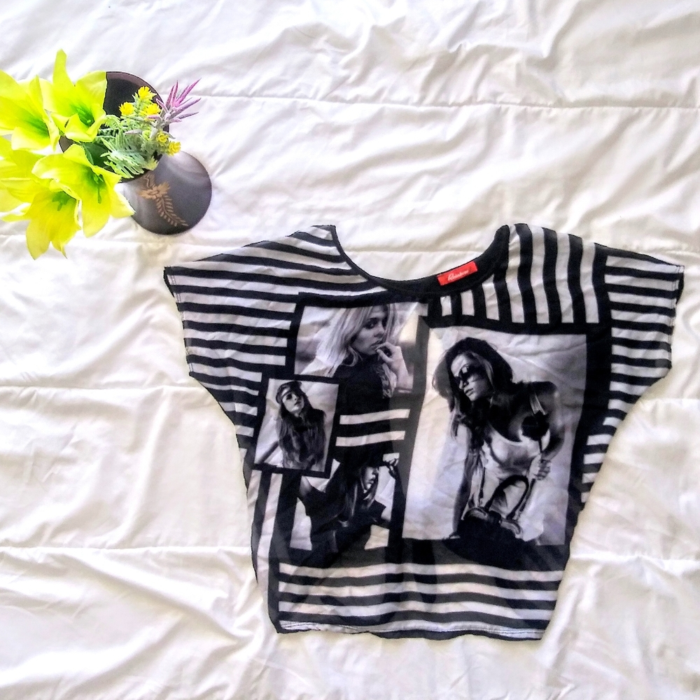 Nice white and black top